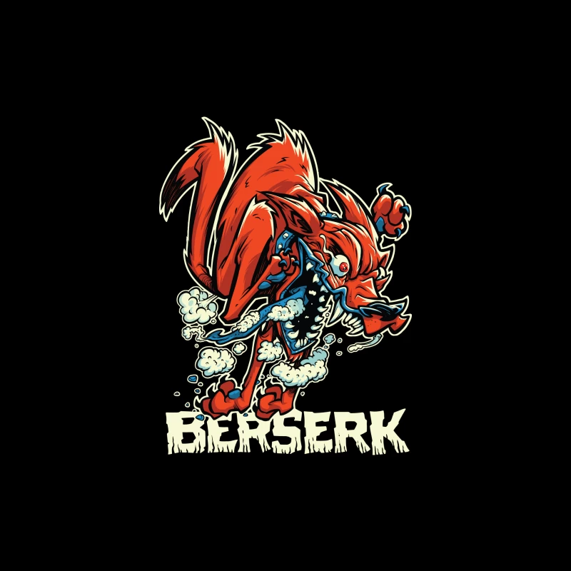 Aggressive Cartoon Wolf Berserk Art iPhone Case