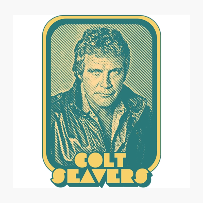 Vintage Retro Poster of Actor in Leather Jacket Throw Pillow