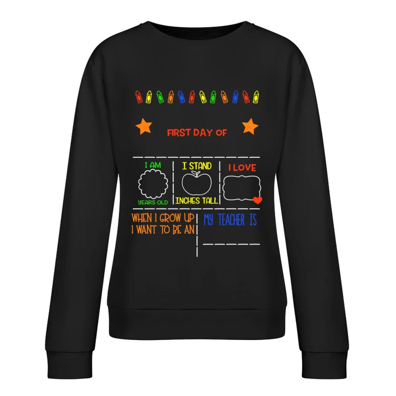Tableau de la rentrée scolaire pour enfants Femme Sweat-shirt à enfiler