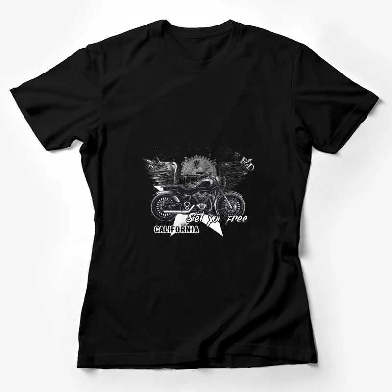 Schnelle Fahrt Motorraddesign in Kalifornien Damen T-Shirt