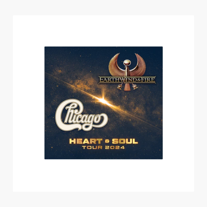 CHICAGO, EARTH WIND & FIRE - HEART AND SOUL TOUR CONCERT 2024 Throw Pillow