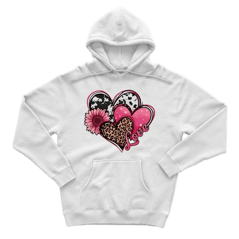 Herzen und Blumen im Mustermix Herren Pullover Hoodie