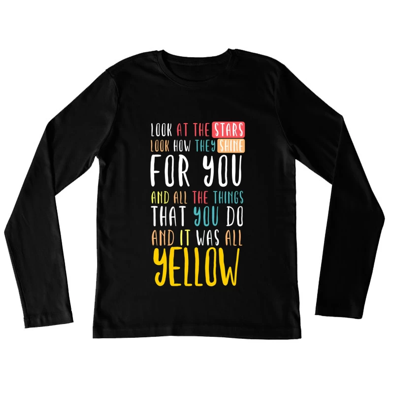 Coldplay Yellow Female Long Sleeve T-Shirt