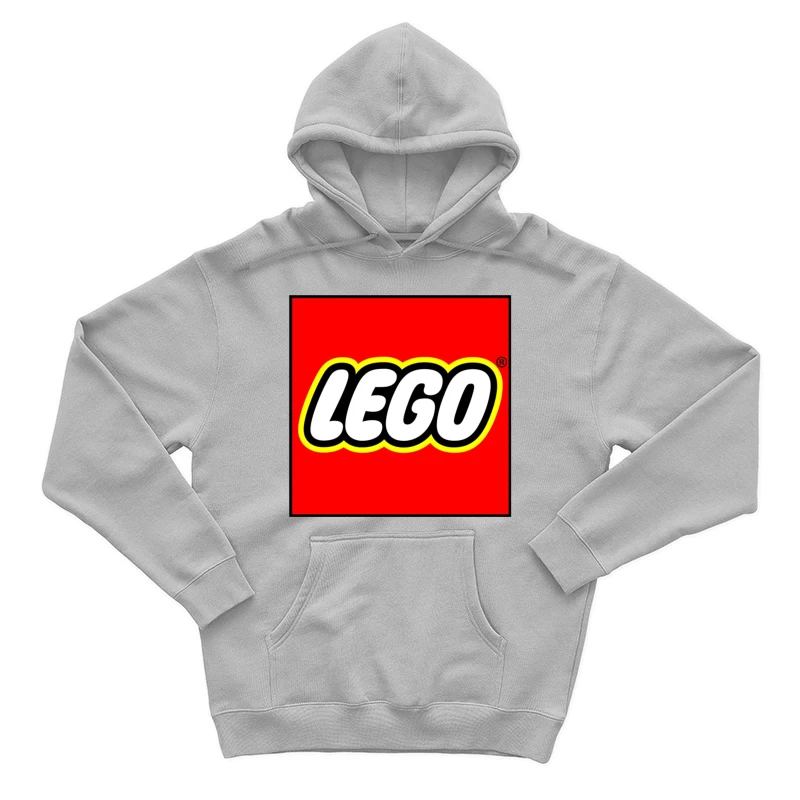 Classic LEGO Logo with Red Background and Yellow Border Male Pullover Hoodie