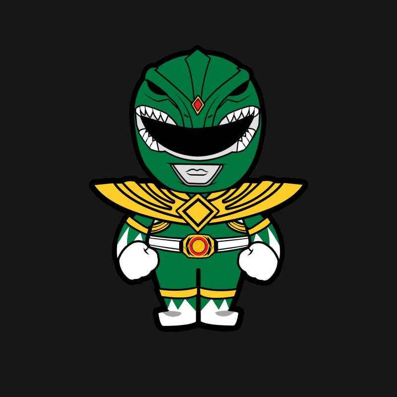 Cute Cartoon Green Power Ranger Superhero Mascot Female Pullover Hoodie