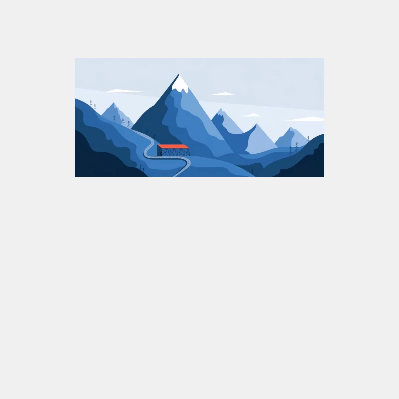 Minimalist Mountain Road Journey through Snowy Peaks Male Tank Top