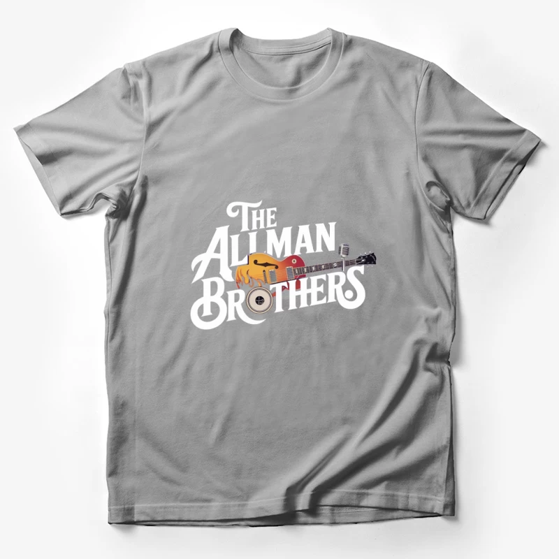 Surreal Musical Instrument Fusion: Guitar and Microphone Art Male T-Shirt