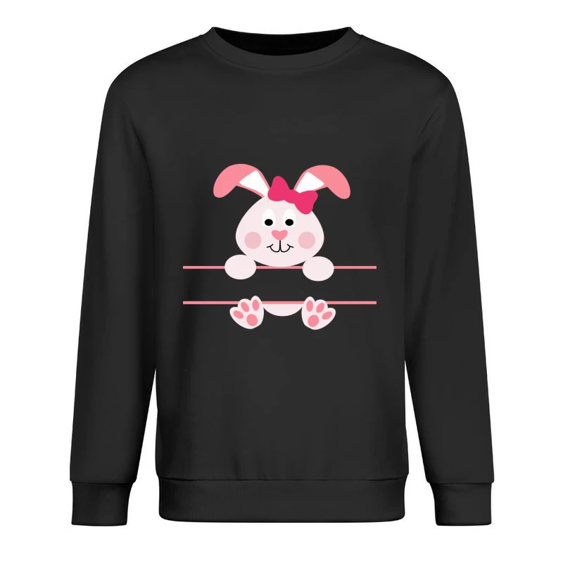 Lapin de Pâques avec nœud rose Homme Sweat-shirt à enfiler