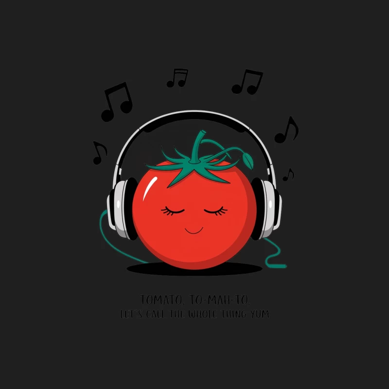 Cute Musical Tomato with Headphones Listening to Music Male Tank Top
