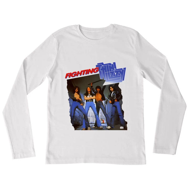 Thin Lizzy "Fighting" Album Cover Promotional Photo from 1970s Female Long Sleeve T-Shirt