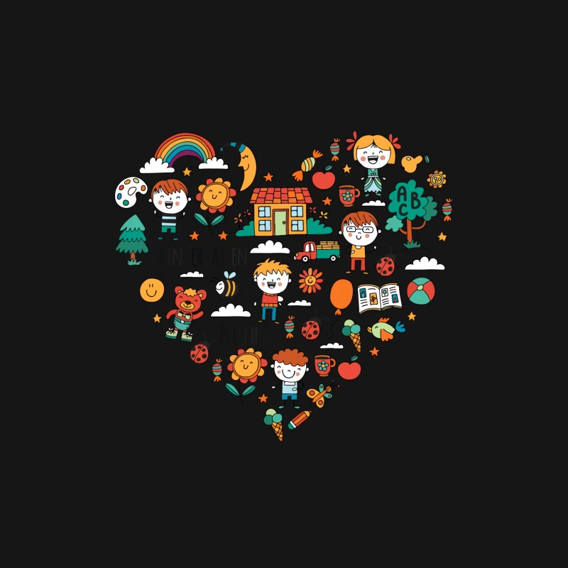 Fröhliche Kindergarten-Illustration Herren T-Shirt