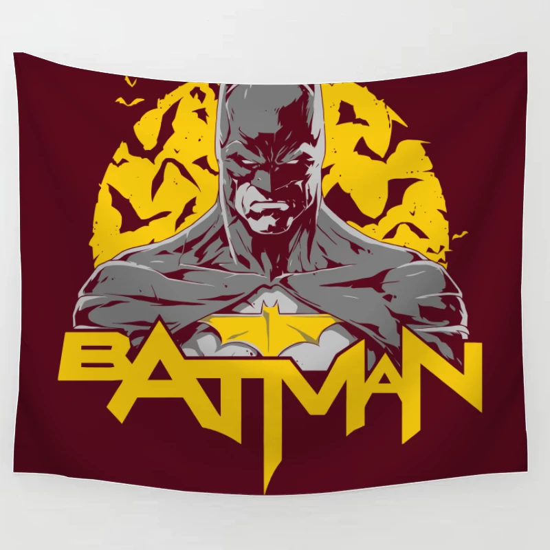 Batman Logo with Silhouette Tapestry