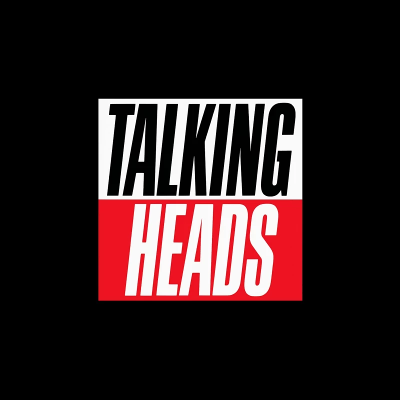 Talking Heads Classic Band Logo Design in Black and Red Typography Tapestry