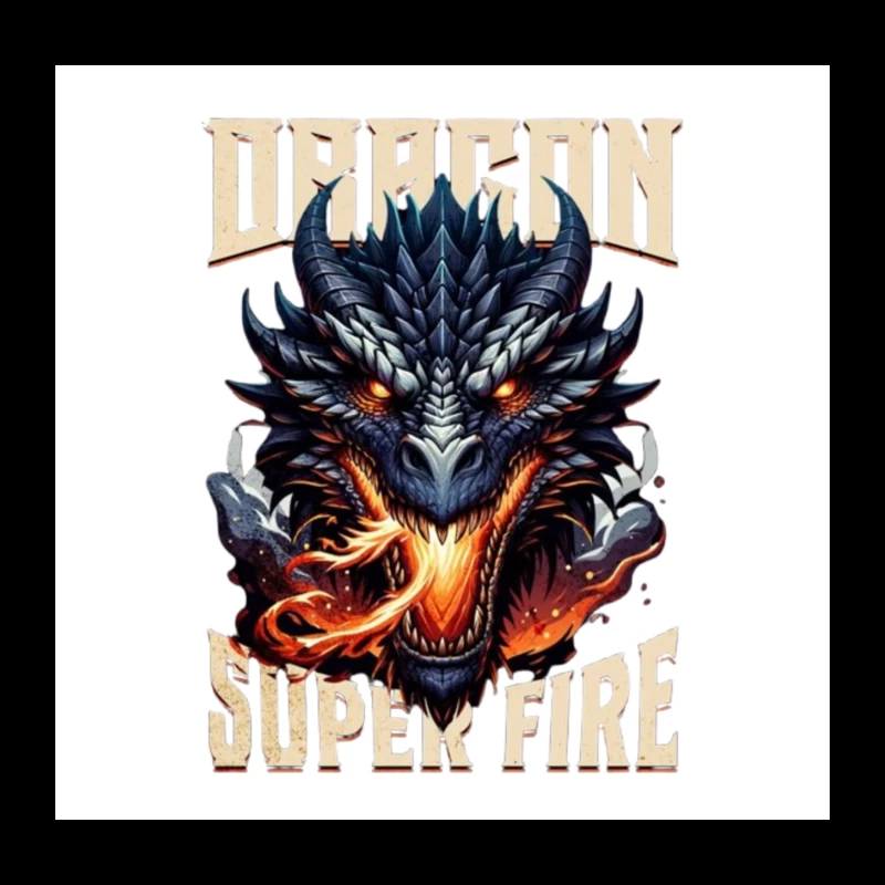 Menacing Dragon Head with Super Fire Flames Throw Pillow