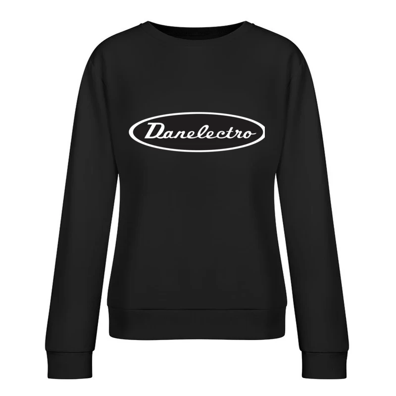 Vintage Danelectro Musical Equipment Logo in Black and White Female Pullover Sweatshirt