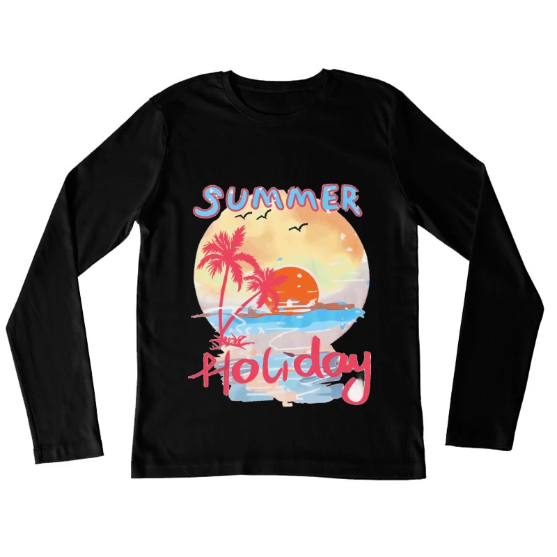 Sommerurlaub Sonnenuntergang Damen Langarm T-Shirt