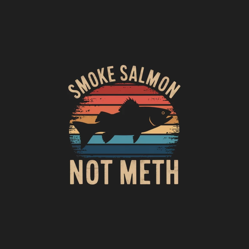 Retro Salmon Smoking Slogan with Anti-Drug Message Male Tank Top