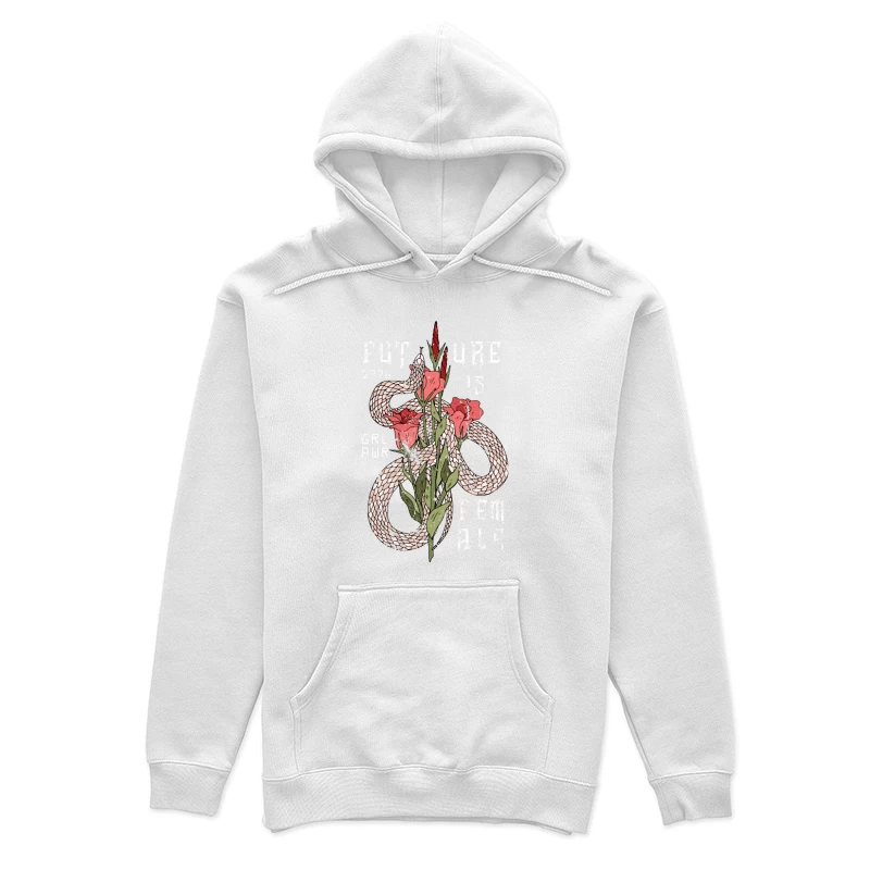 L'avenir est féminin avec serpent et fleurs Femme Sweat à capuche