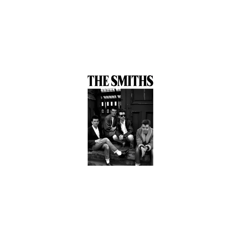 The Smiths: Iconic 1980s British Alternative Rock Band in Black and White Desk Mat