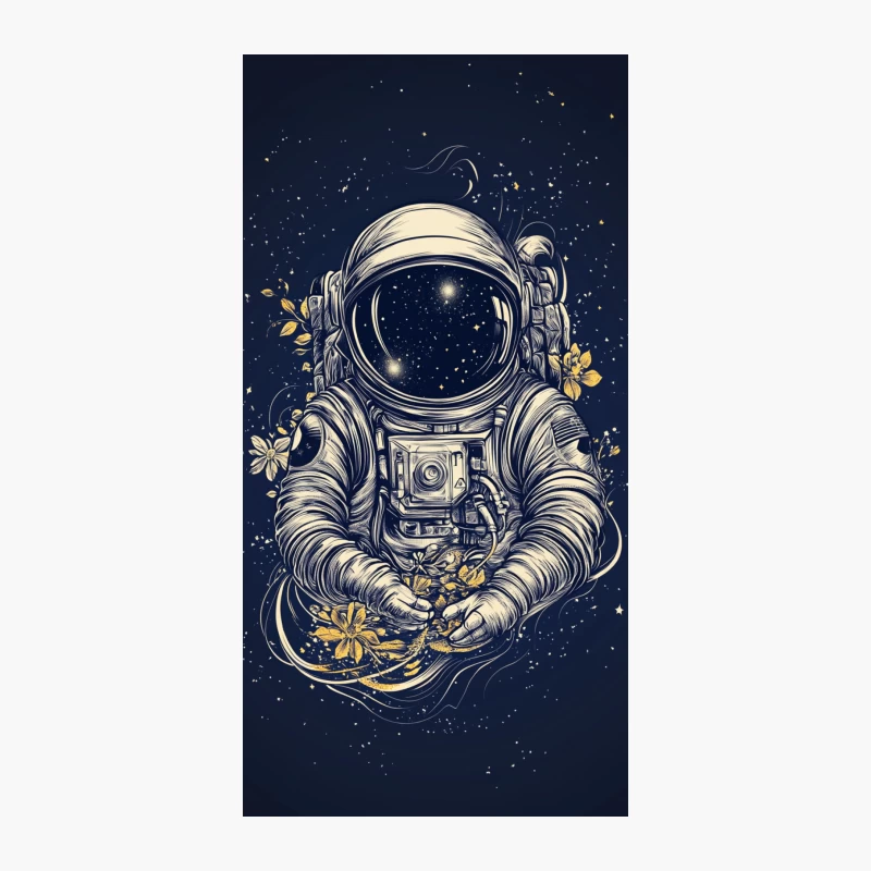 Cosmic Astronaut Amid Blooming Stars iPhone Case