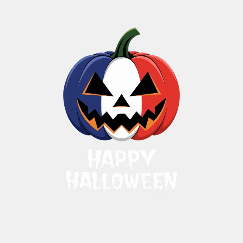 French Flag Colored Halloween Jack O'Lantern Decoration Male Tank Top
