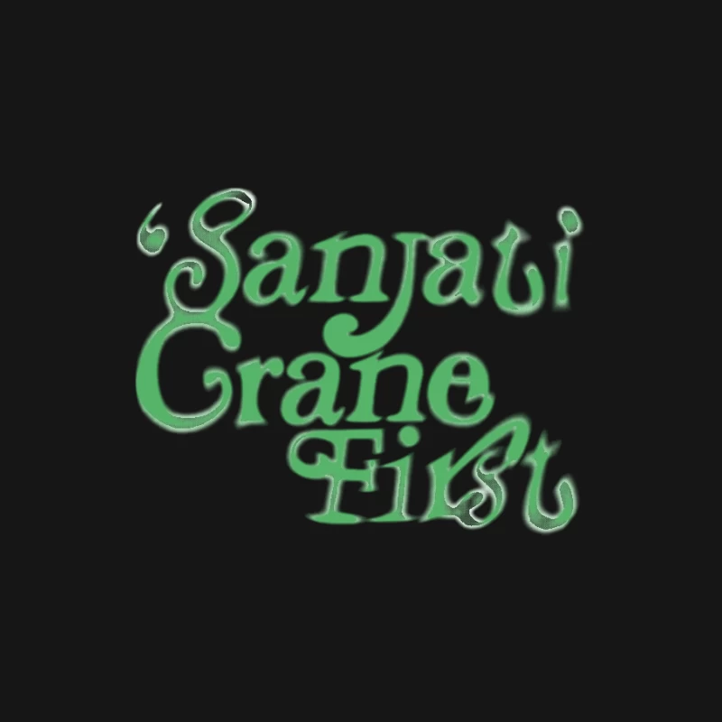 Sanjati Crane Schriftzug Herren Langarm T-Shirt