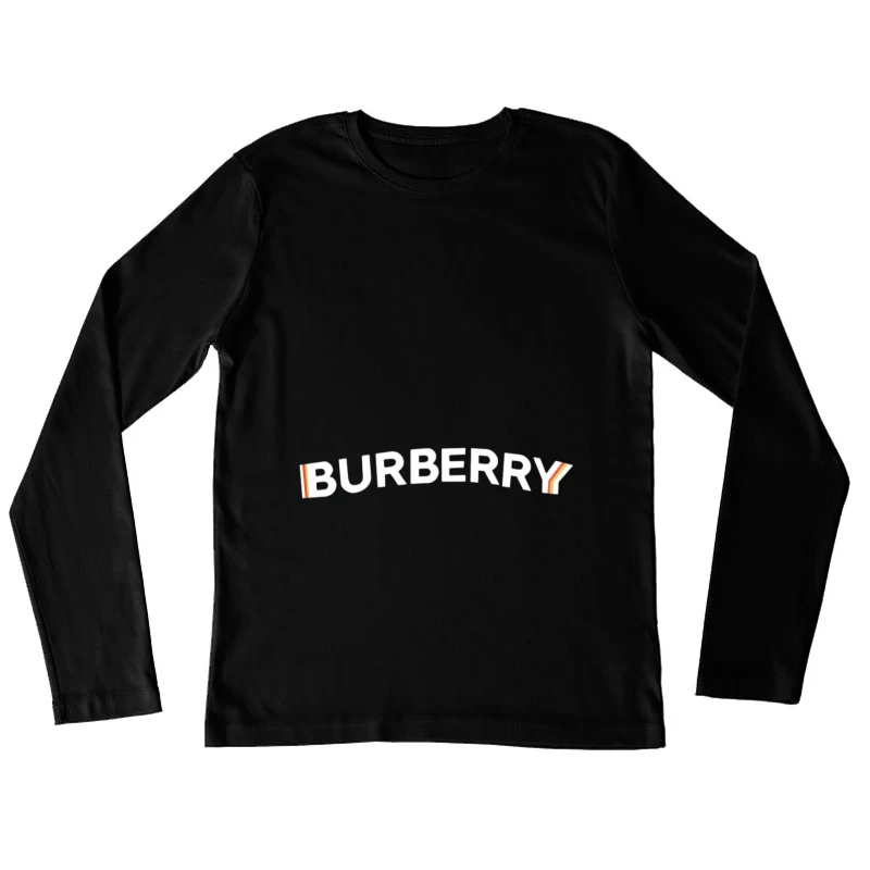Design du Logo Burberry avec Bandes Colorées Femme Manches Longues T-Shirt