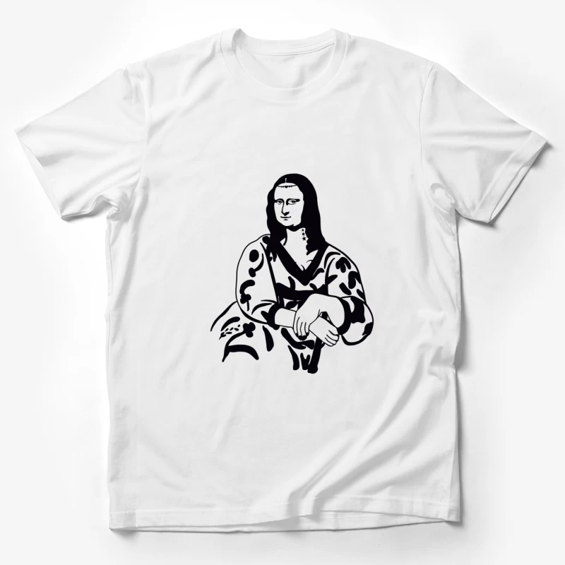 Mona Lisa Silhouette auf weißem Hintergrund Herren T-Shirt