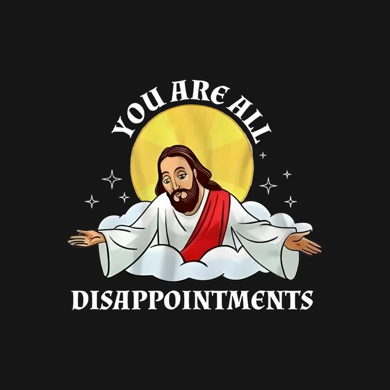 Satirisches Jesus Meme mit Enttäuschungsbotschaft Herren T-Shirt