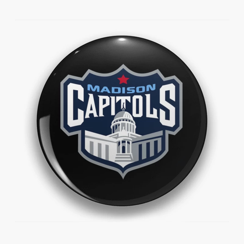 Madison Capitols Hockey Team Logo featuring Wisconsin State Capitol Building Pin