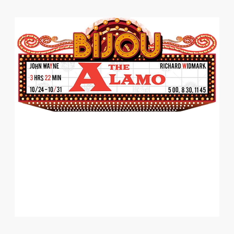 The Alamo Marquee Throw Pillow