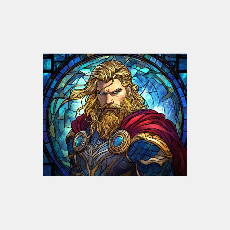 Medieval Fantasy Warrior in Stained Glass with Red Cape Male Tank Top