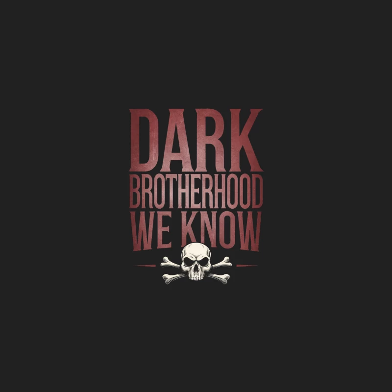 Ominous Dark Brotherhood Emblem with Skull and Crossbones Bucket Hat