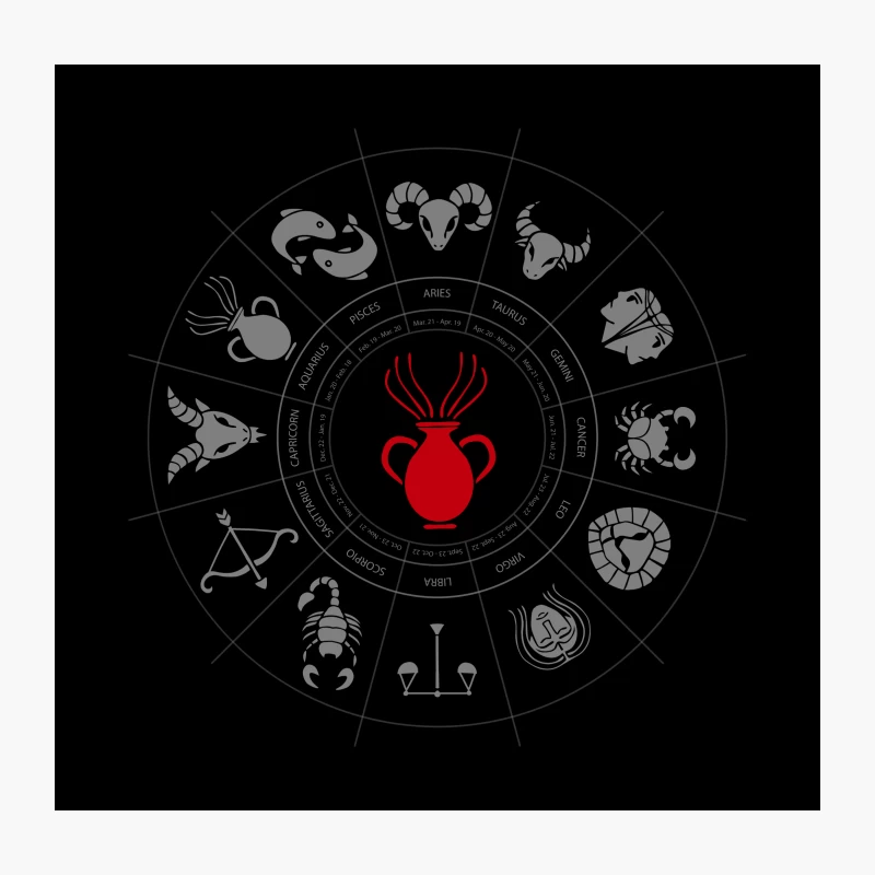 Aquarius Zodiac Throw Pillow