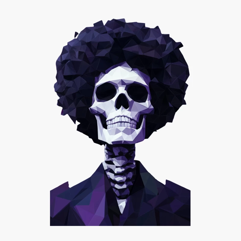 Funky Geometric Skull with Afro Cotton Tote Bag