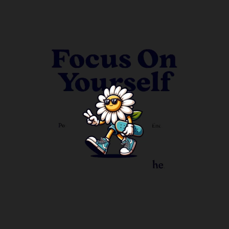 Fokussiere dich auf dich selbst mit Blumen und Skateboard Damen Pullover Sweatshirt