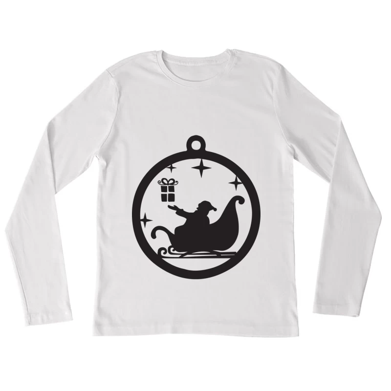 Décoration de Noël avec traîneau Femme Manches Longues T-Shirt
