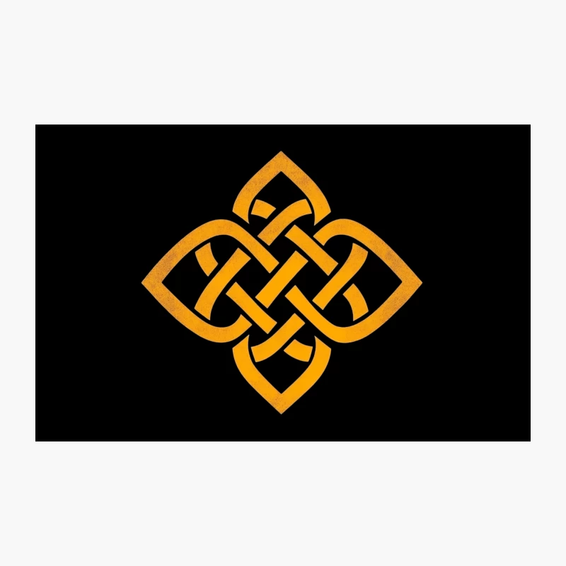 Interlaced Orange Celtic Knot Symbol Travel Mug