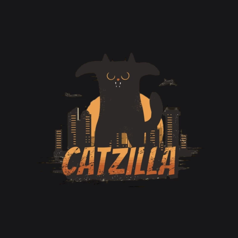 Catzilla über der Stadt Herren Pullover Hoodie
