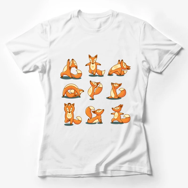 Renards mignons en yoga Femme T-Shirt