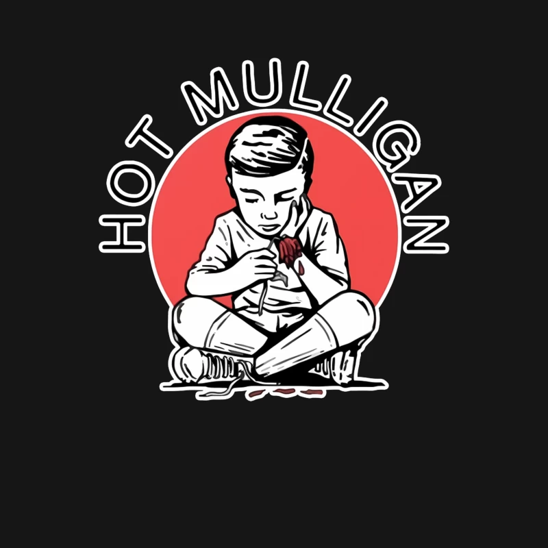 Hot Mulligan Band Logo with Retro Illustration Male T-Shirt