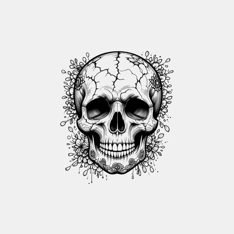 Decorative Skull Illustration Male Tank Top
