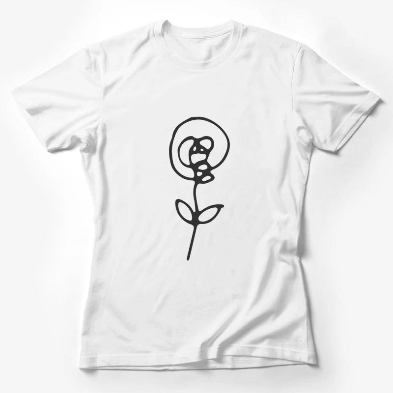 Illustration de rose minimaliste Femme T-Shirt