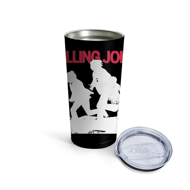 Killing Joke Post-Punk Album Cover with White Silhouettes Travel Mug