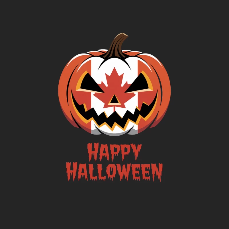 Canadian Halloween Jack O'Lantern with Maple Leaf Design Male Pullover Sweatshirt