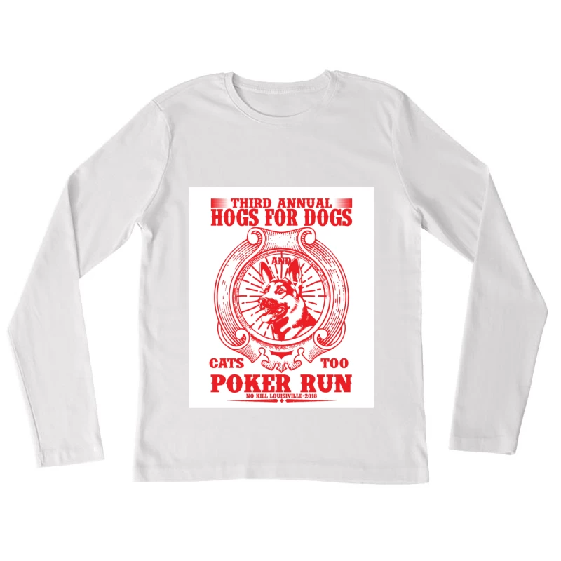Troisième course poker pour Hogs for Dogs et Cats Too Femme Manches Longues T-Shirt