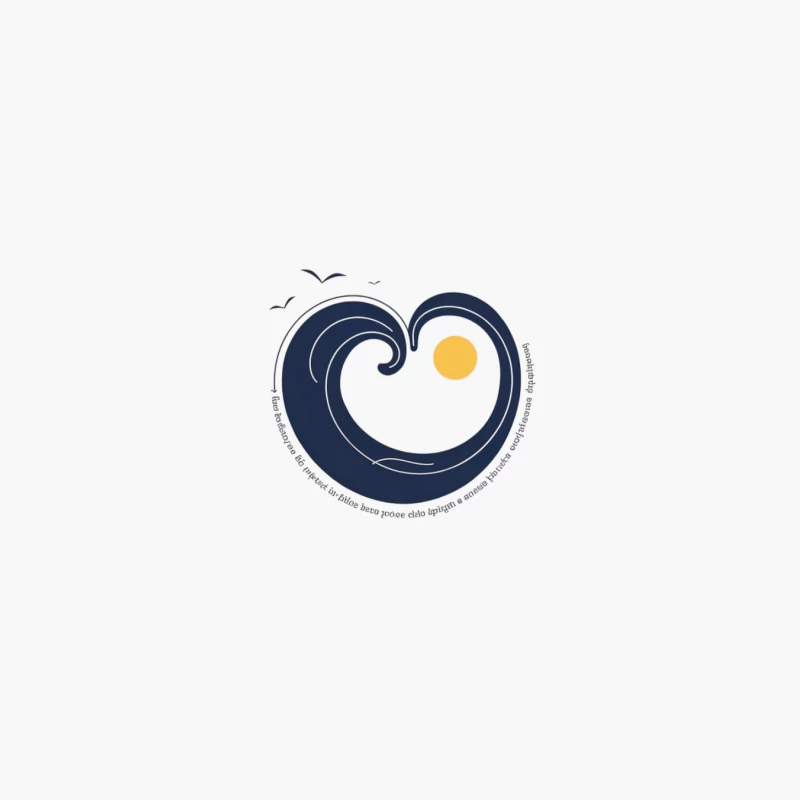 Minimalist Ocean Heart Logo with Inspirational Message Cotton Tote Bag