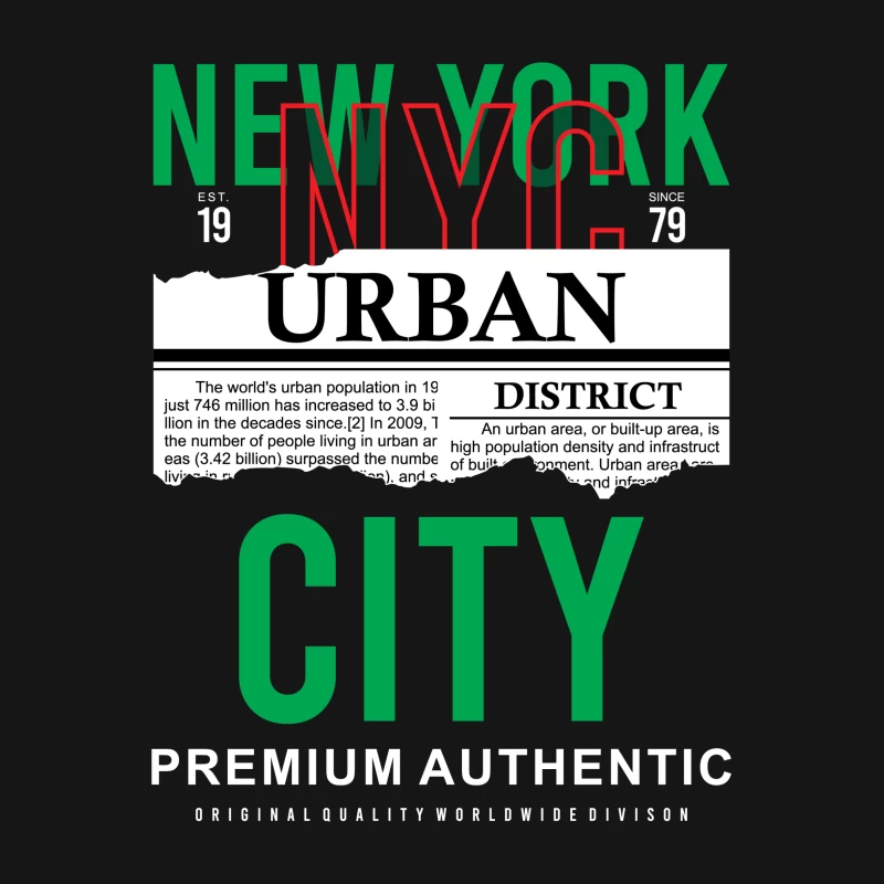 New York Urban Design in Grün und Rot Herren T-Shirt