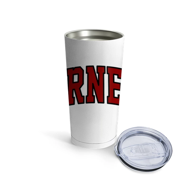 Cornell University Red Arched Text Logo Travel Mug