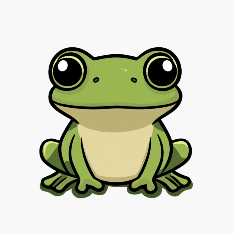 Cute Cartoon Green Frog with Big Eyes Cotton Tote Bag
